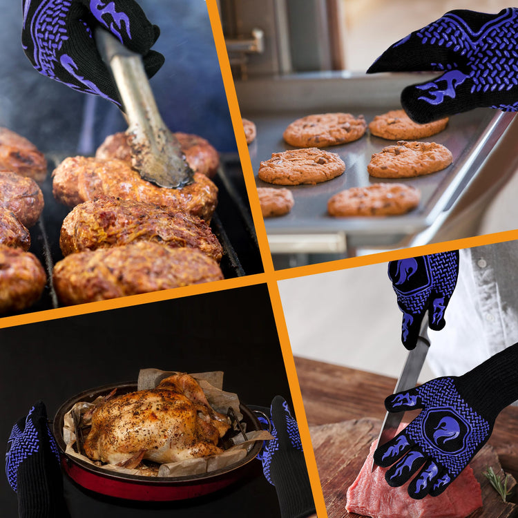 BBQ Gloves 1472F Heat Resistant Non (4 Count)