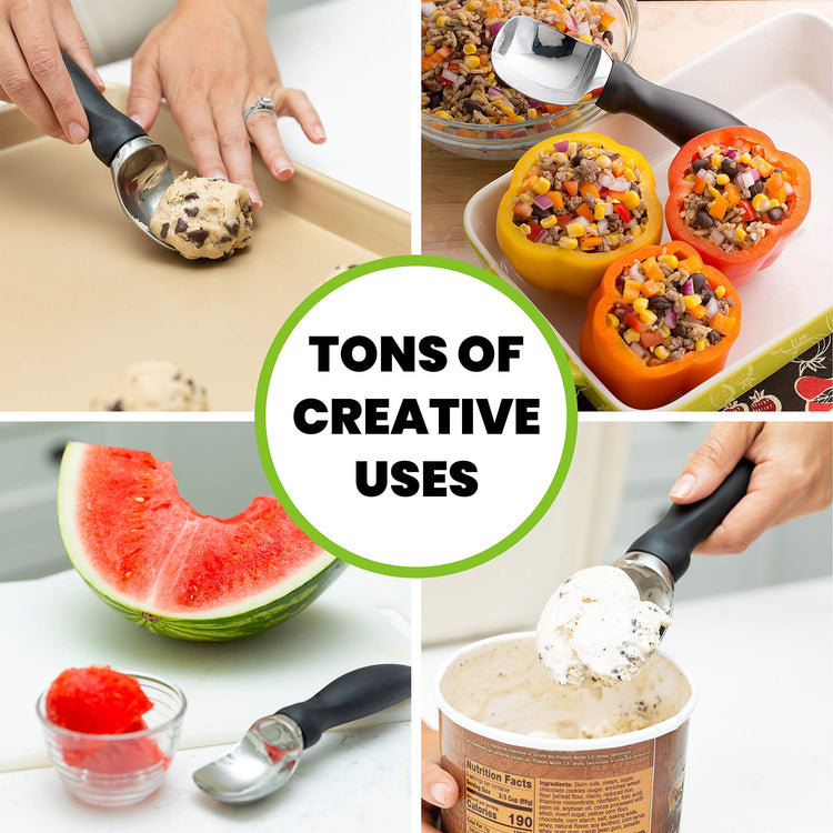 Stainless Steel Ice Cream Scoop with Soft Grip Handle