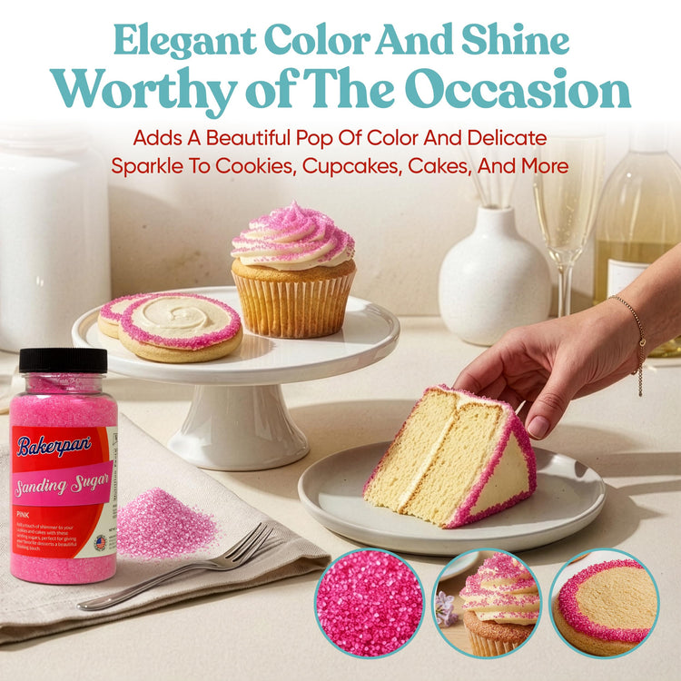 Pink Sanding Sugar for Baking & Cookie Decorating (5 Ounce)