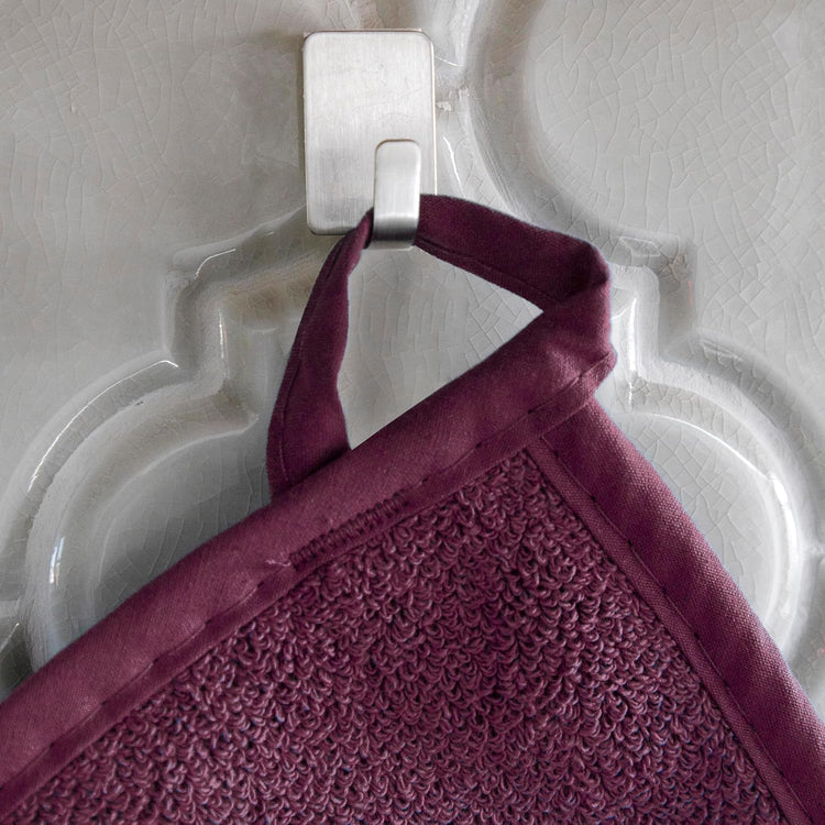 RITZ Terry Potholder & Hot Pad: Unparalleled Heat Resistant, Durable 100% Cotton – Ergonomically Designed for Optimal Grip – Easy-Care Machine Washable – 4-Pack, Beet