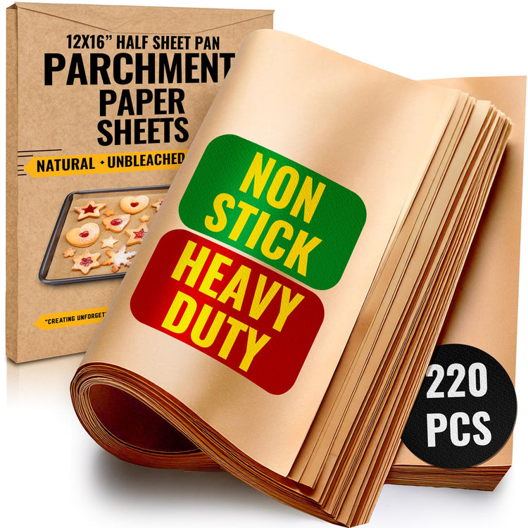 Precut Parchment Paper Sheets 12x16" (220 Count)