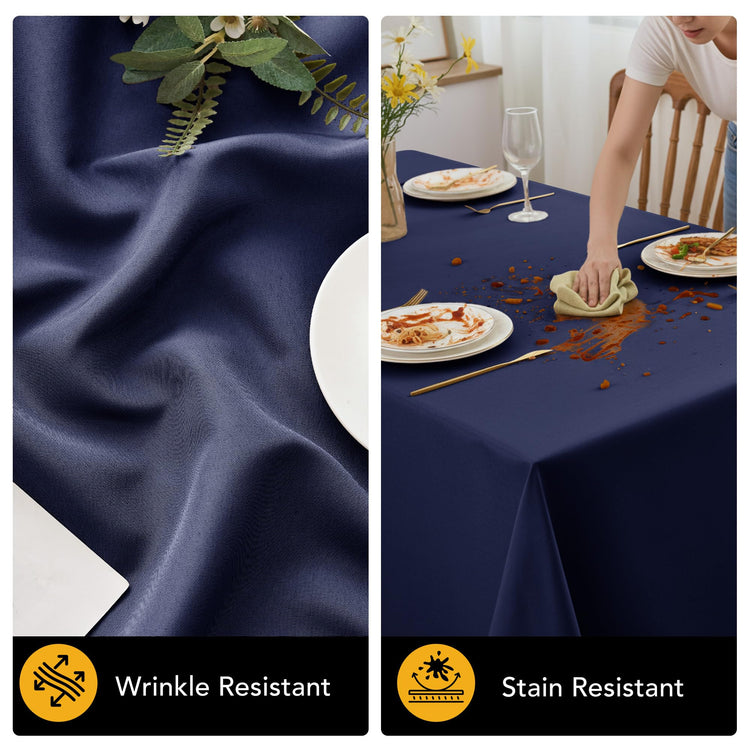 6 Pack Navy Blue Tablecloths for Rectangle Tables (6 Count)