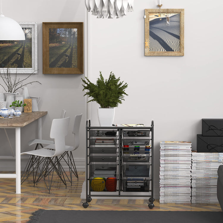 12 Drawers Rolling Utility Cart Organizer