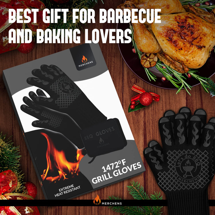 BBQ Grill & Oven Gloves 1472°F Heat Resistant (16.16 Ounce)