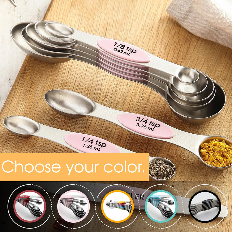 Stainless Steel 8 Magnetic Measuring Spoons Set