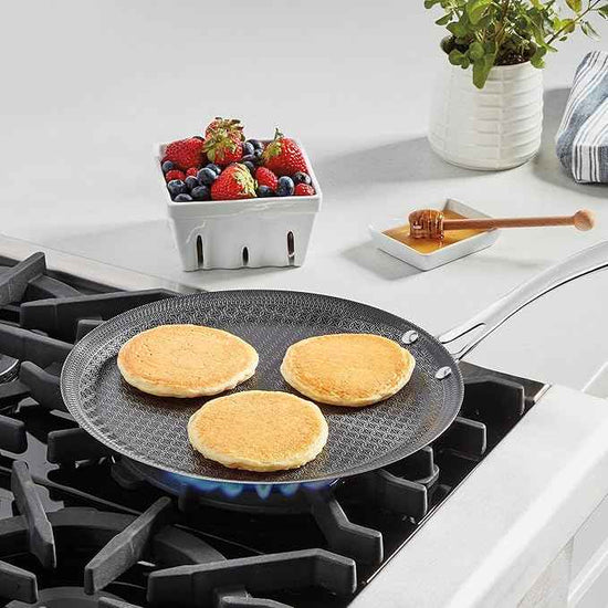 Cuisinart FusionPlus Hybrid Nonstick Stainless Steel Cookware, 12-Inch Round Griddle Pan with PFAS-Free PURELYSEAR Ceramic Technology, Scratch Proof, Cool Grip Handles, Dishwasher Safe