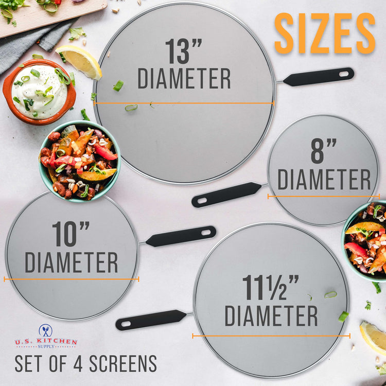 4 Piece Stainless Steel Splatter Guard Set