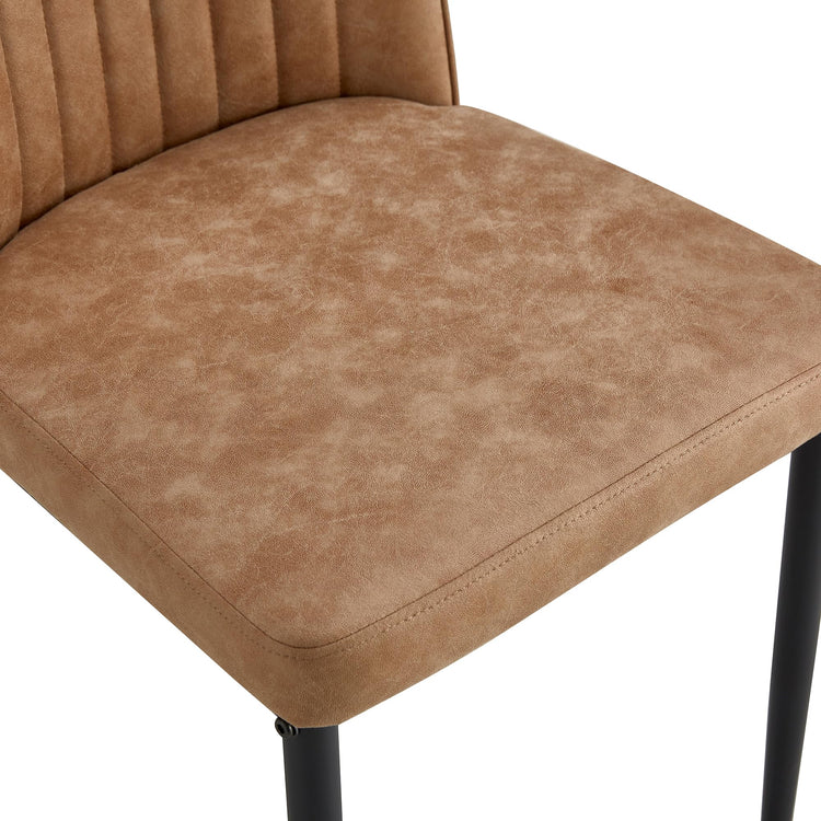 Modern Dining Chairs Set of 6 Kitchen Chairs Set Leathaire Fabric Chair with Metal Leg High Back Upholstered Chair for Dinner Room