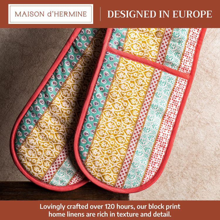 Double Oven Mitts 100% Cotton Double Oven Glove