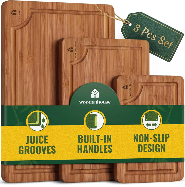 Wooden Cutting Board Set of 3 (3 Count)