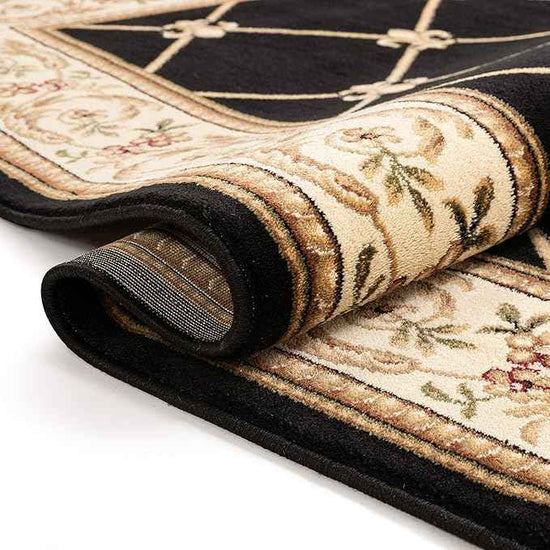 Well Woven Timeless Collection Fleur De Lis Black 2x4 Mat Luxurious Traditional French Aubusson Oriental Area Rug Perfect for Living Room Bedroom or Dining Room Easy-to-Clean Durable Design