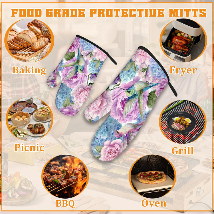 Hummingbird Oven Mitts and Pot Holders Set (4 Count)