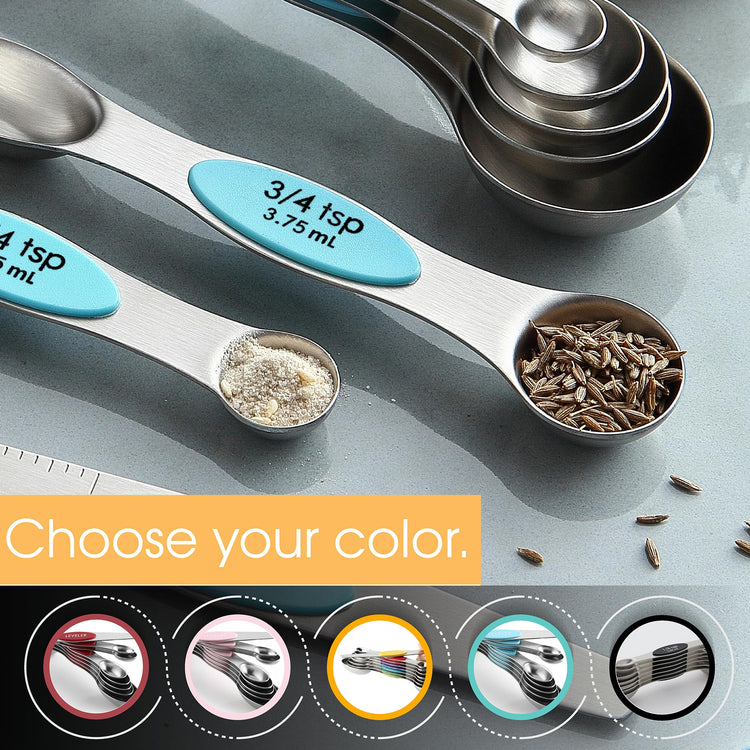Stainless Steel 8 Magnetic Measuring Spoons (2 Count)