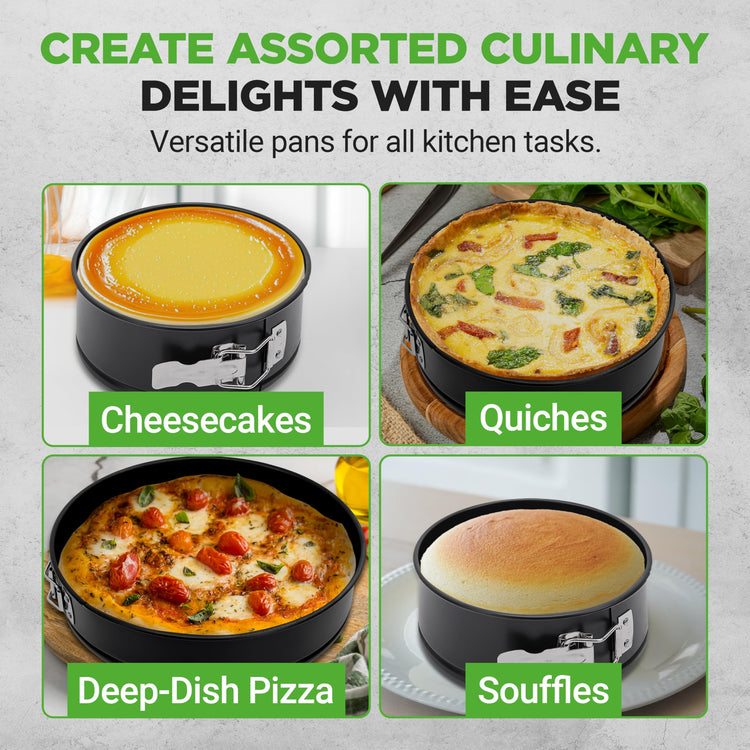 3 Piece Nonstick Springform Pan Set