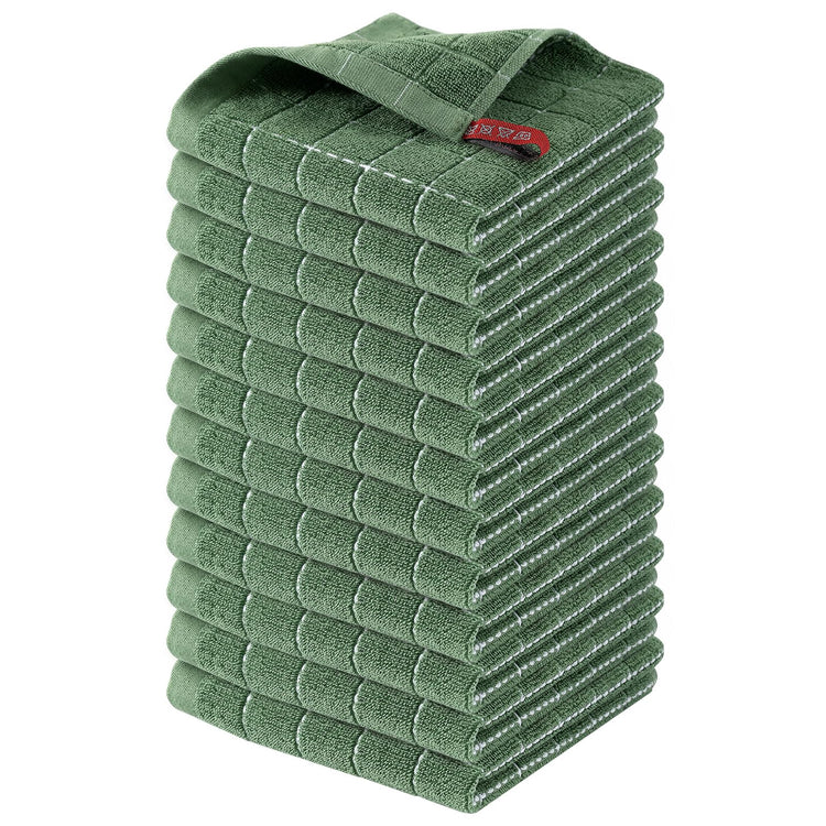 100% Cotton Terry Kitchen Dish Cloths (12 Count)