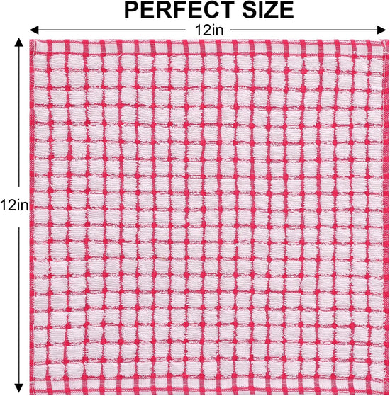 Kitinjoy Cotton 16 Pack Terry Kitchen Dish Cloths, 12 x 12 Inches Super Soft and Absorbent Dish Rags, Quick Drying Dish Towels for Washing Dishes, Mixed Color - Nestoria
