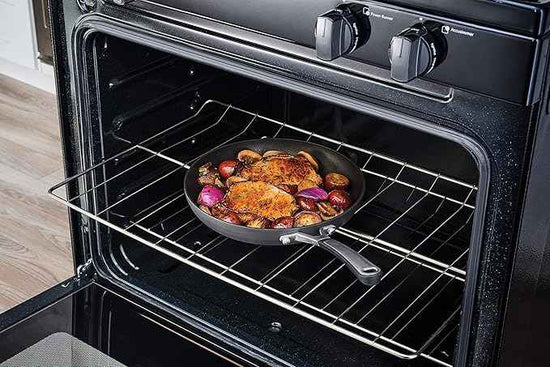 Calphalon 10-Piece Non-Stick Kitchen Cookware Set Black Pots & Pans with Stay-Cool Stainless Steel Handles Hard-Anodized Aluminum for Even Heating