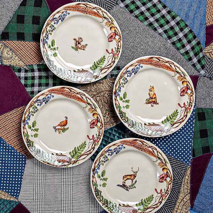 Juliska Forest Walk Dessert/Salad Plate Assorted Set/4