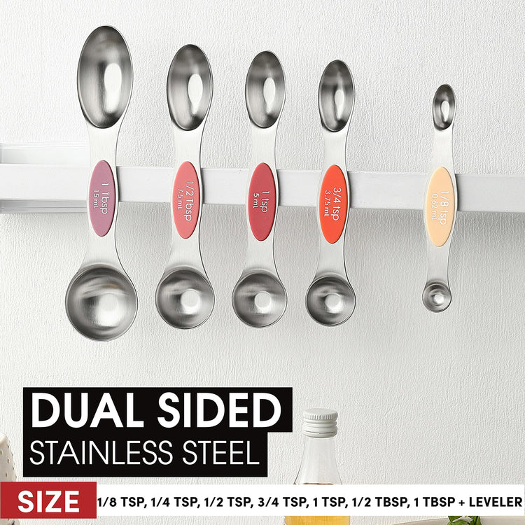 Stainless Steel 8 Magnetic Measuring Spoons Set