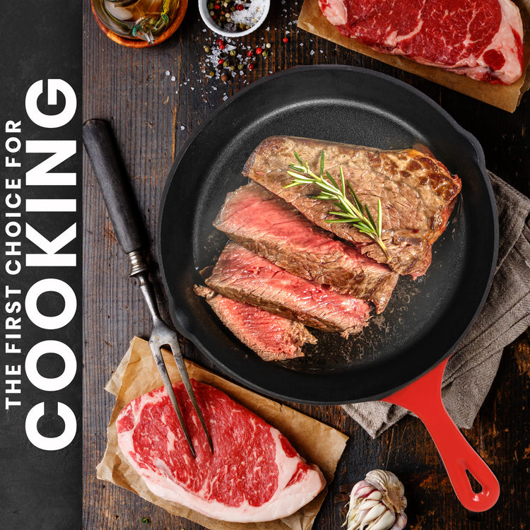 Cast Iron Skillet Set 3 Piece 6 8 10 Inch PFAS (3 Count)