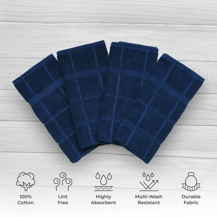100% Cotton Terry Dish Towels for Kitchen (4 Count)