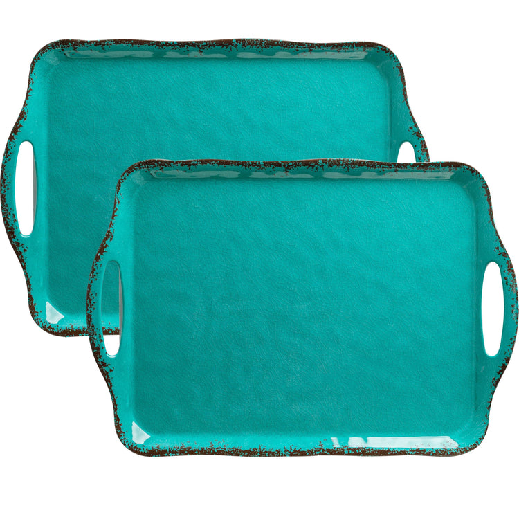 Large Farmhouse Melamine Serving Platters (2 Count)