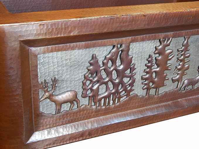 Apron Front Farmhouse Kitchen Mexican Copper Sink Pine Deer