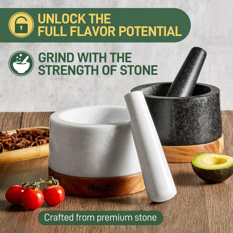 6inch Large Mortar and Pestle Set with Anti
