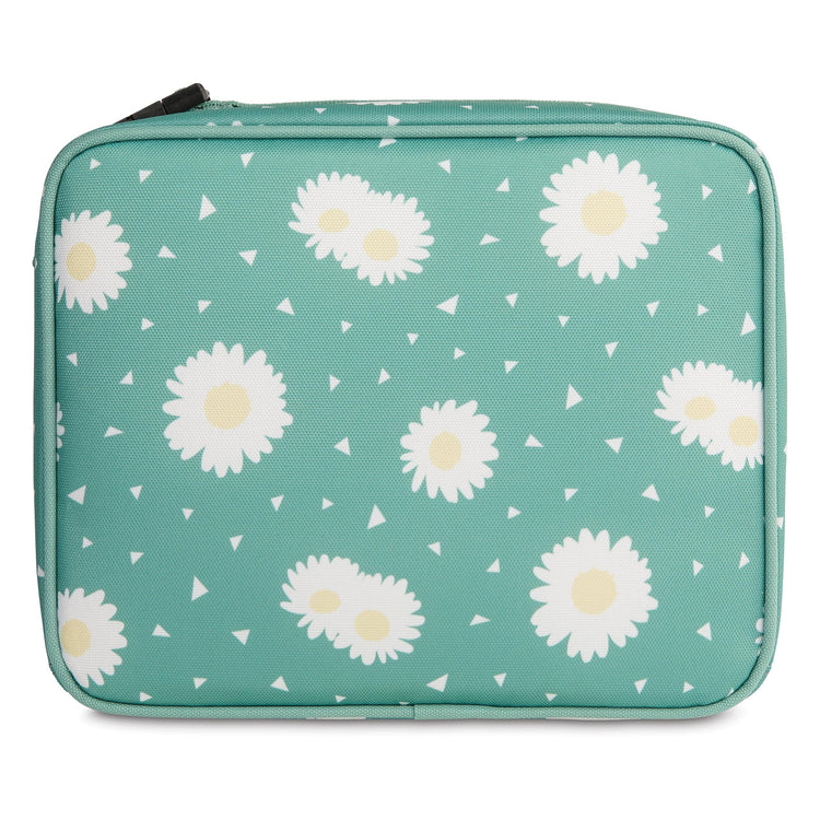 R) Freezable Classic Lunch Box, Daisy Sage, Built with EcoFreeze(R) Technology, Collapsible, Reusable, Zip Closure With Zip Front Pocket and Buckle Handle, Designed for Fresh Lunch On the Go