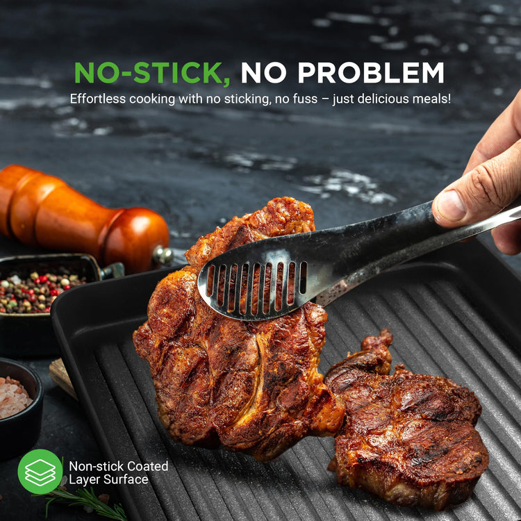 11" Non Stick Grill Pan for Indoor Cooking