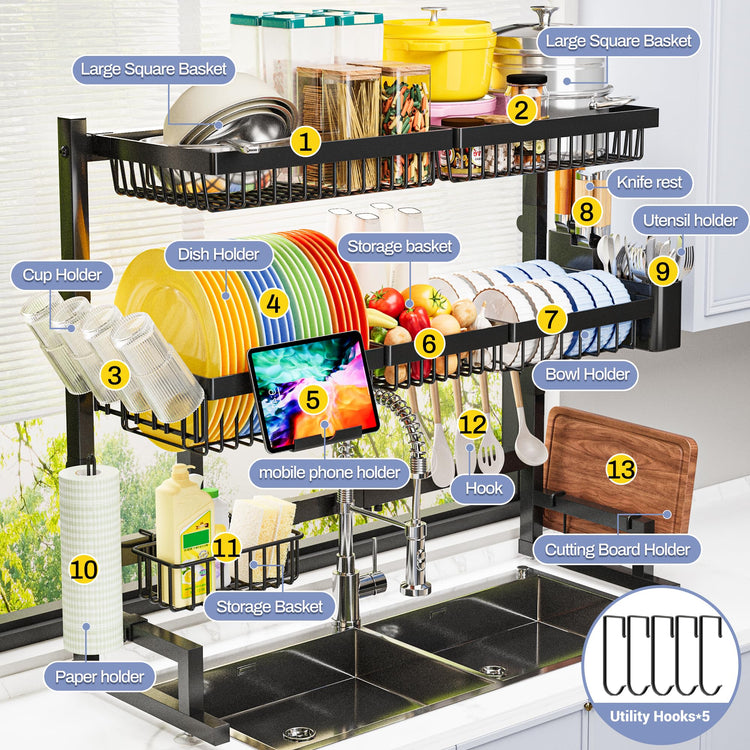 Over The Sink Dish Drying Rack