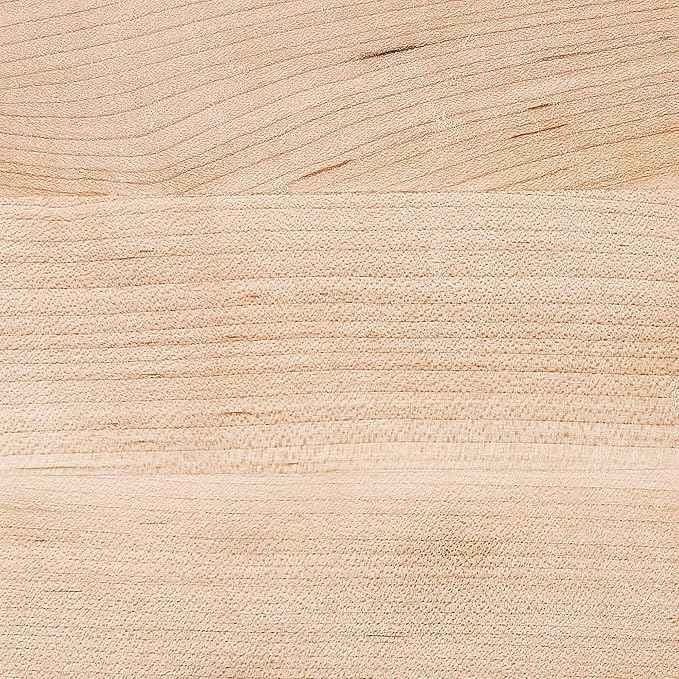 John Boos B Series Square Wooden Maple Cutting Board 9”x9” – 1.5” Thick, 3.7-lb Non-Reversible Butcher Block with Wood Bun Feet & Edge-Grain