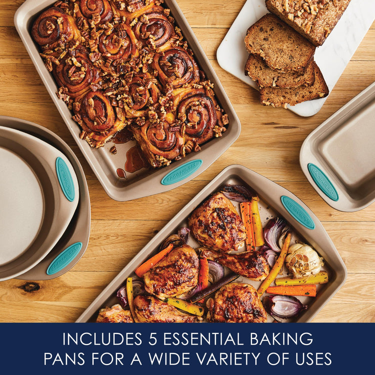 Cucina Bakeware Set Includes Nonstick Bread Baking Cookie Sheet and Cake Pans