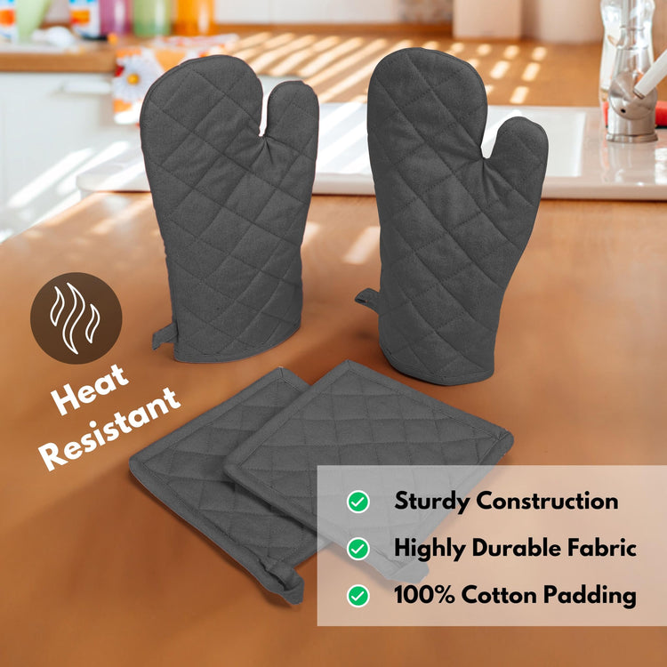 Farmhouse Oven Mitts and Pot Holders Set of 4 (4 Count)