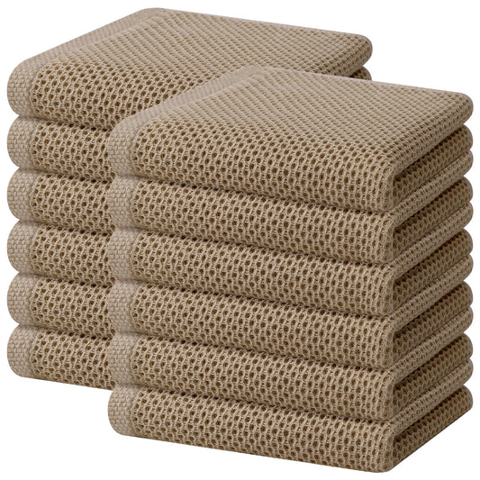 100% Cotton Waffle Weave Kitchen Dish Towels 12 (12 Count)