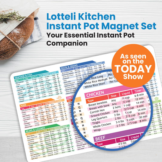 Instant Pot Cooking Times Chart Magnet Set