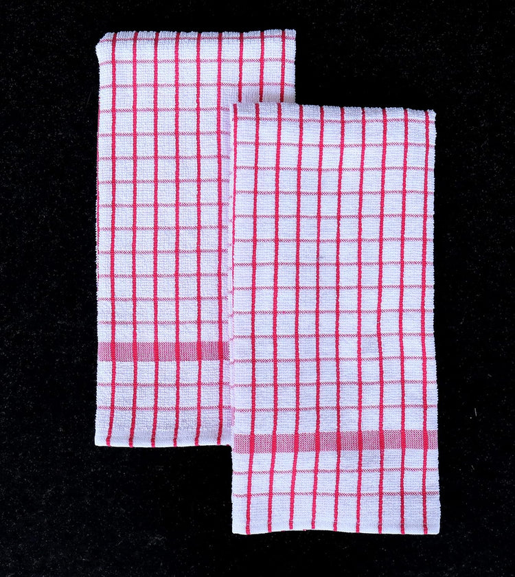 AMOUR INFINI Kitchen Towels Set of 4 - Highly Absorbent, Super Soft Terry Cotton 20x28 Inch Dish Towels with Hanging Loop - Hand & Tea Towels for Cleaning & Drying Dishes (Pink) - Nestoria
