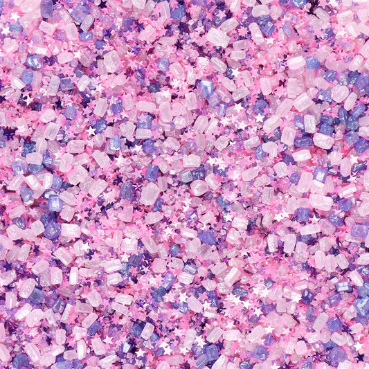 Sanding Sugar Edible Pink Glitter Stars Mix (3.5 Ounce)