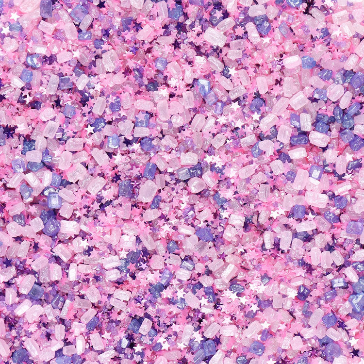 Sanding Sugar Edible Pink Glitter Stars Mix (3.5 Ounce)