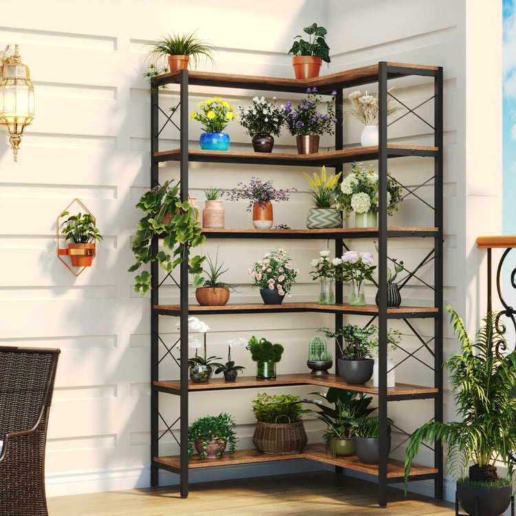 6 Shelf Corner Bookshelf