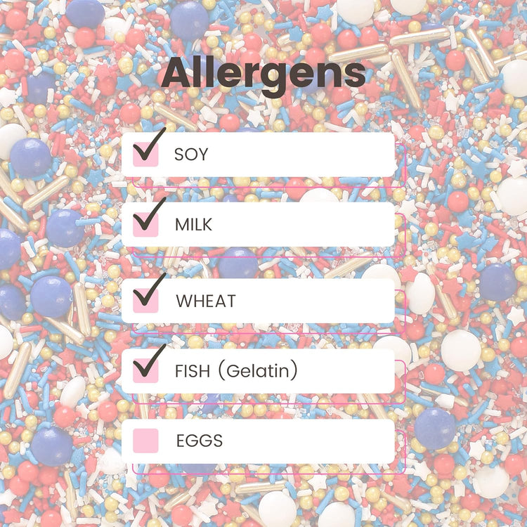 Sprinkle Pop Old Glory Sprinkle Mix| Red White Blue Sprinkles with Gold Metallics| Decorating Patriotic Sprinkles Made in USA for 4th of July Independence Day Cakes Cupcakes Donuts Cookies, 4oz