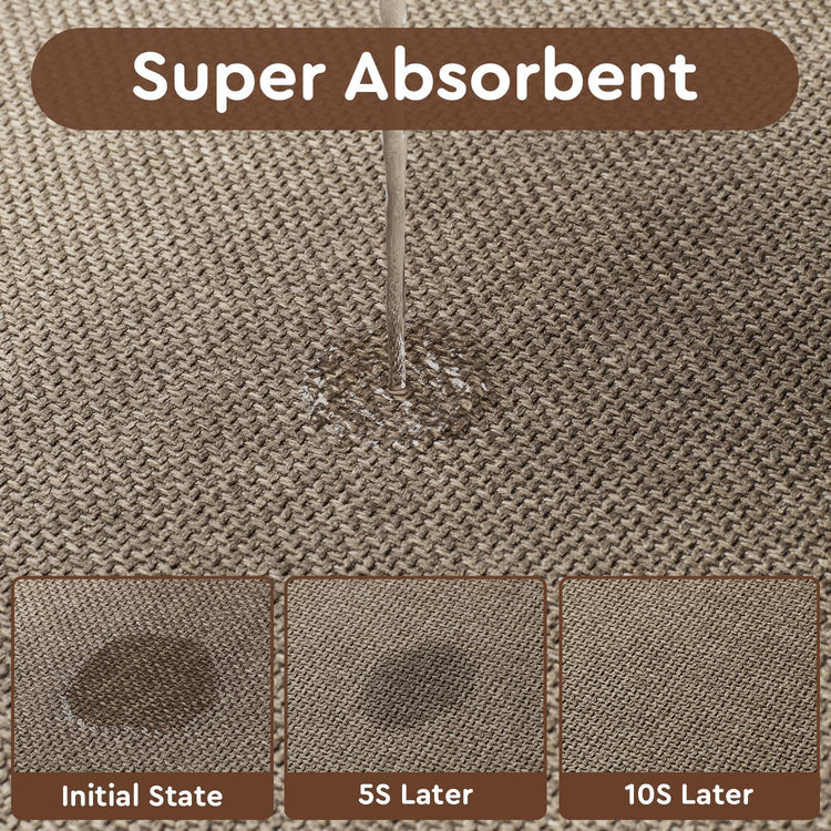 tchdio Kitchen Mats for Floor Set of 2 PCS, Rubber Backed Kitchen Rugs Non Slip Washable, Superior Absorbent Kitchen Mat Easy to Clean, Comfort Kitchen Floor Mat Front of Sink Tan 17"x29"+17"x47"