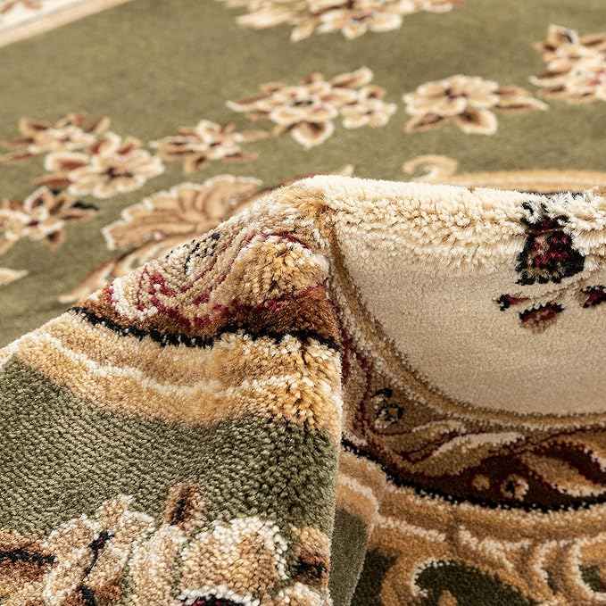 Well Woven Timeless Collection Le Petit Palais Green 3x12 Runner Luxurious Traditional French Medallion Oriental Area Rug Perfect for Living Room Bedroom or Dining Room Easy-to-Clean Durable Design