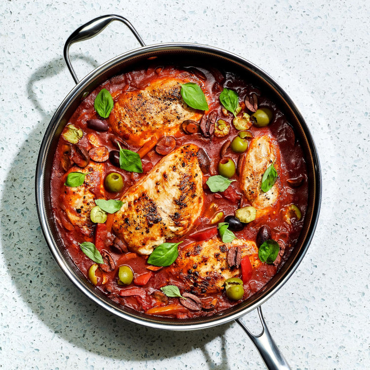 5.5 Qt Hybrid Nonstick Deep Sauté Frying Pan & Lid