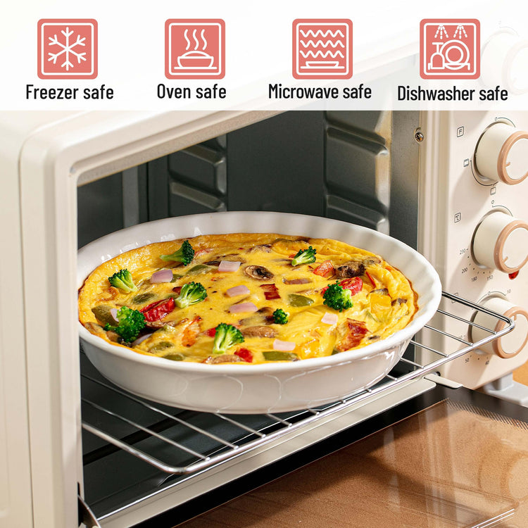 BTaT Ceramic Pie Pan for Baking (2 Count)