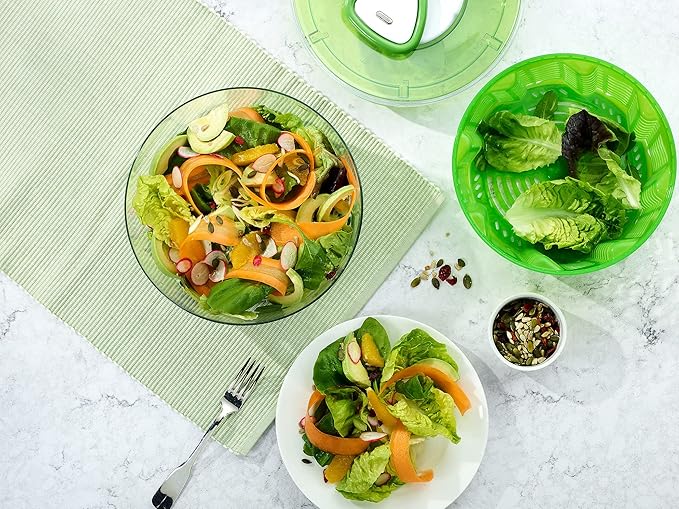 Zyliss E940012 Easy Spin 2 Salad Spinner-Large Green, Plastic