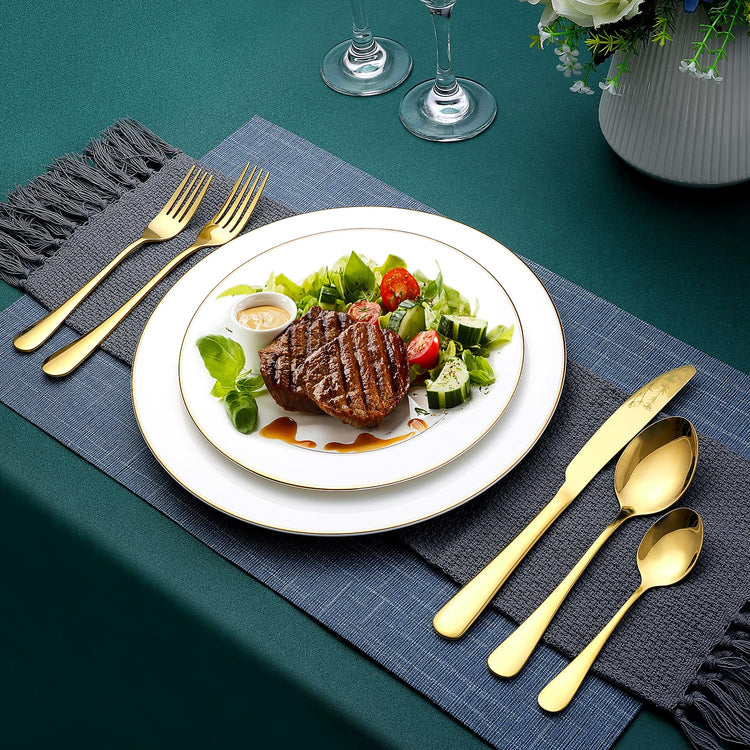 Gold Silverware Set (30 Count)