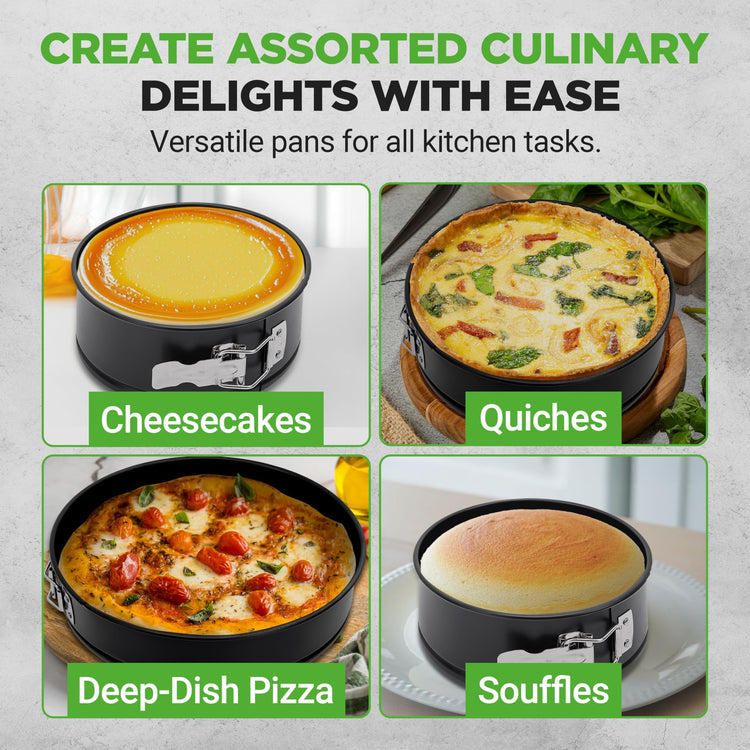 3 Piece Nonstick Springform Pan Set