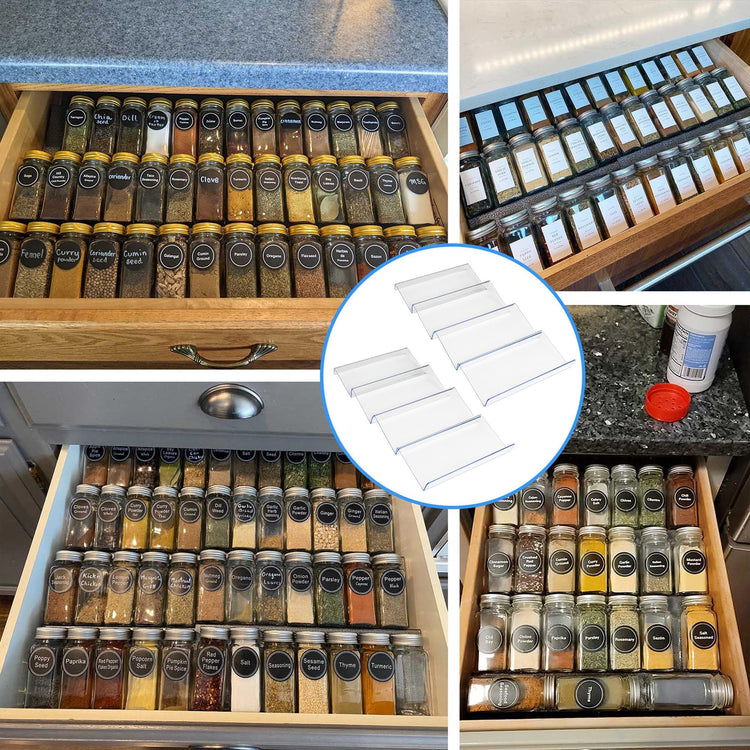 Clear Acrylic Spice Drawer Organizer (8 Count)
