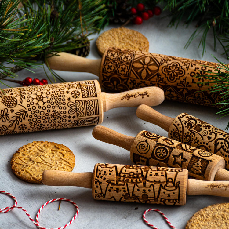 Embossing Rolling Pin VERONICA with Elegant Bloom Pattern